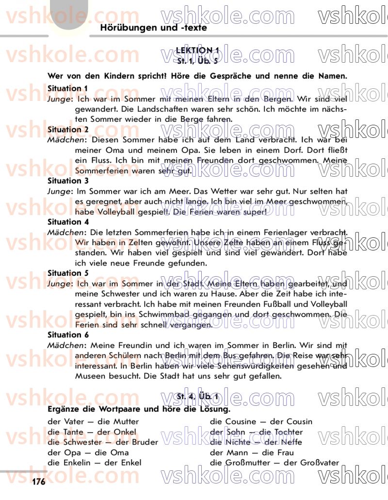 Страница 176 | Підручник Німецька мова 7 клас С.І. Сотникова 2020 3 рік навчання