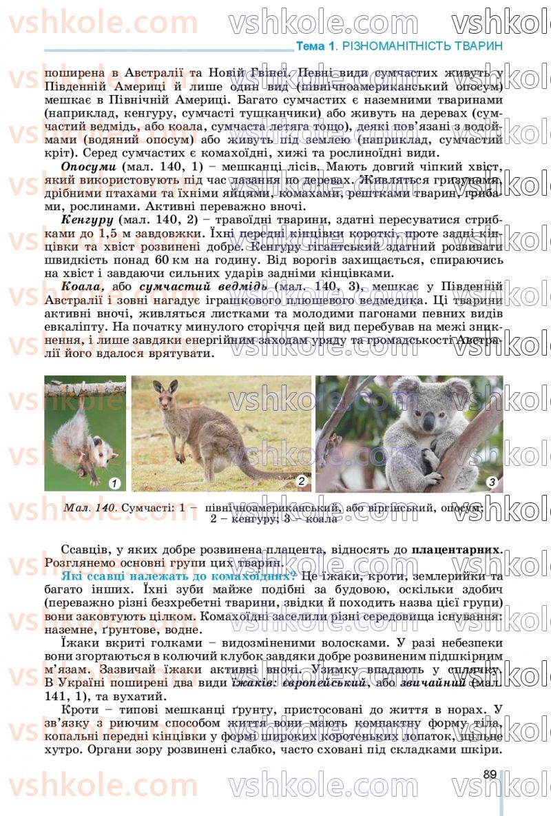 Страница 89 | Підручник Біологія 7 клас Л.І. Остапченко, П.Г. Балан, В.В. Серебряков, Н.Ю. Матяш 2020