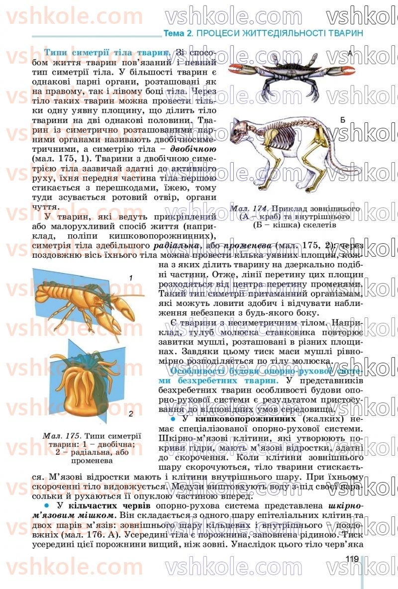 Страница 119 | Підручник Біологія 7 клас Л.І. Остапченко, П.Г. Балан, В.В. Серебряков, Н.Ю. Матяш 2020