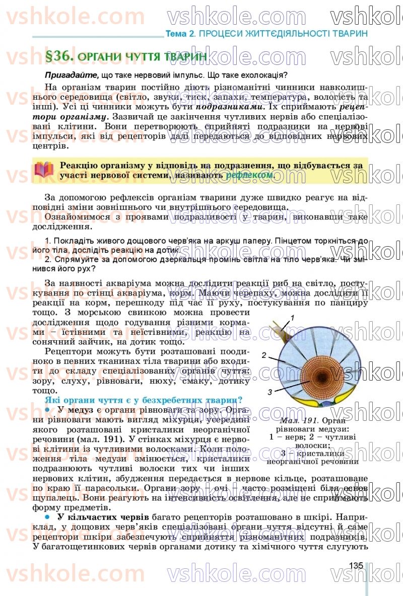 Страница 135 | Підручник Біологія 7 клас Л.І. Остапченко, П.Г. Балан, В.В. Серебряков, Н.Ю. Матяш 2020