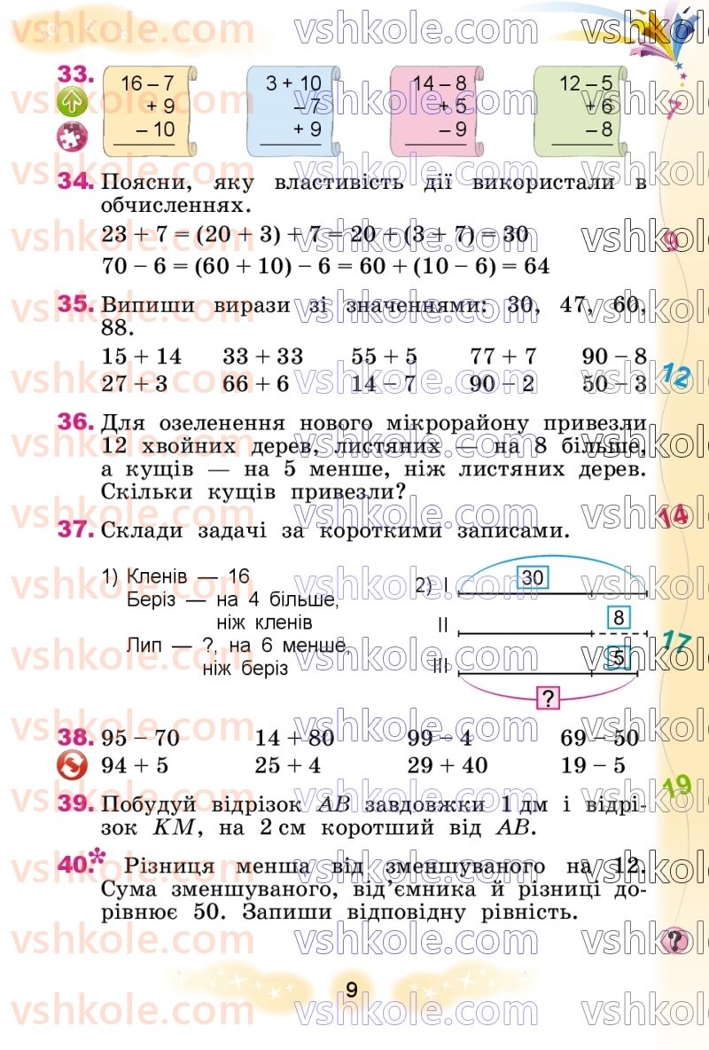 Страница 9 | Підручник Математика 3 клас Г.П. Лишенко 2020 1 частина