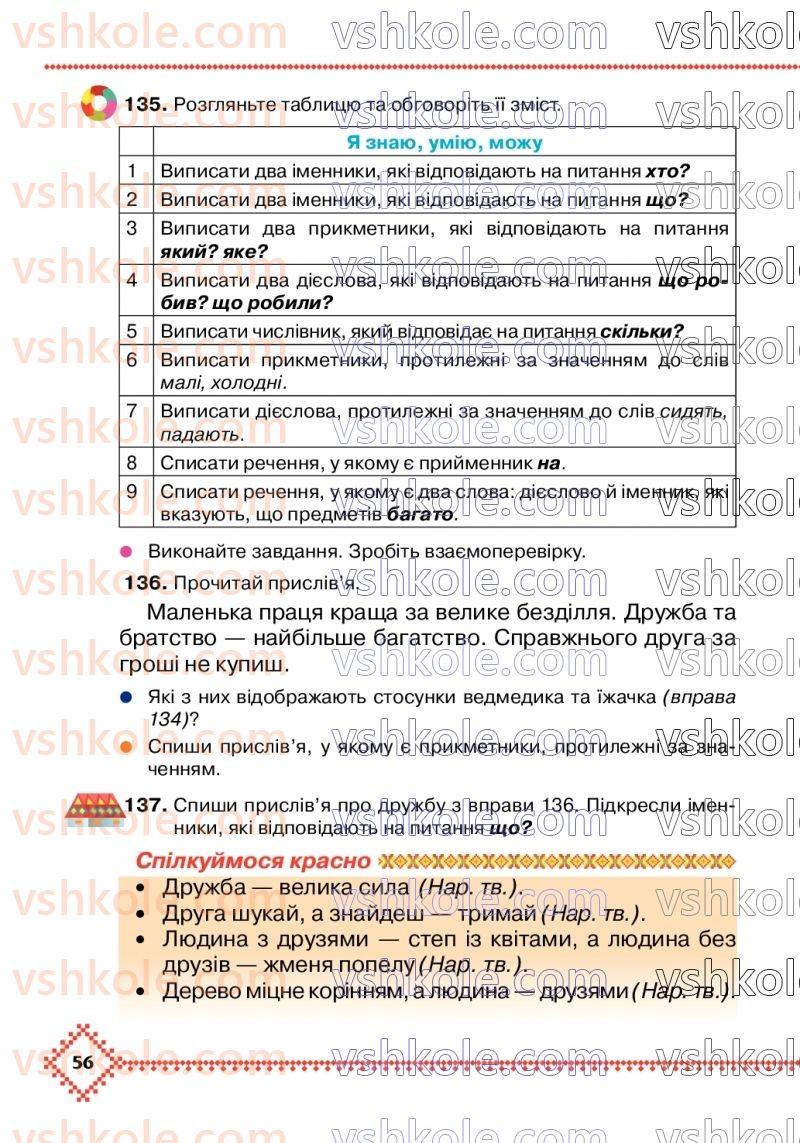 Страница 56 | Підручник Українська мова 3 клас М.Д. Захарійчук 2020