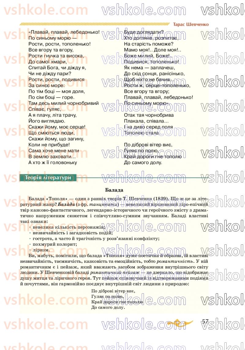 Страница 57 | Підручник Українська література 7 клас О.М. Авраменко 2020