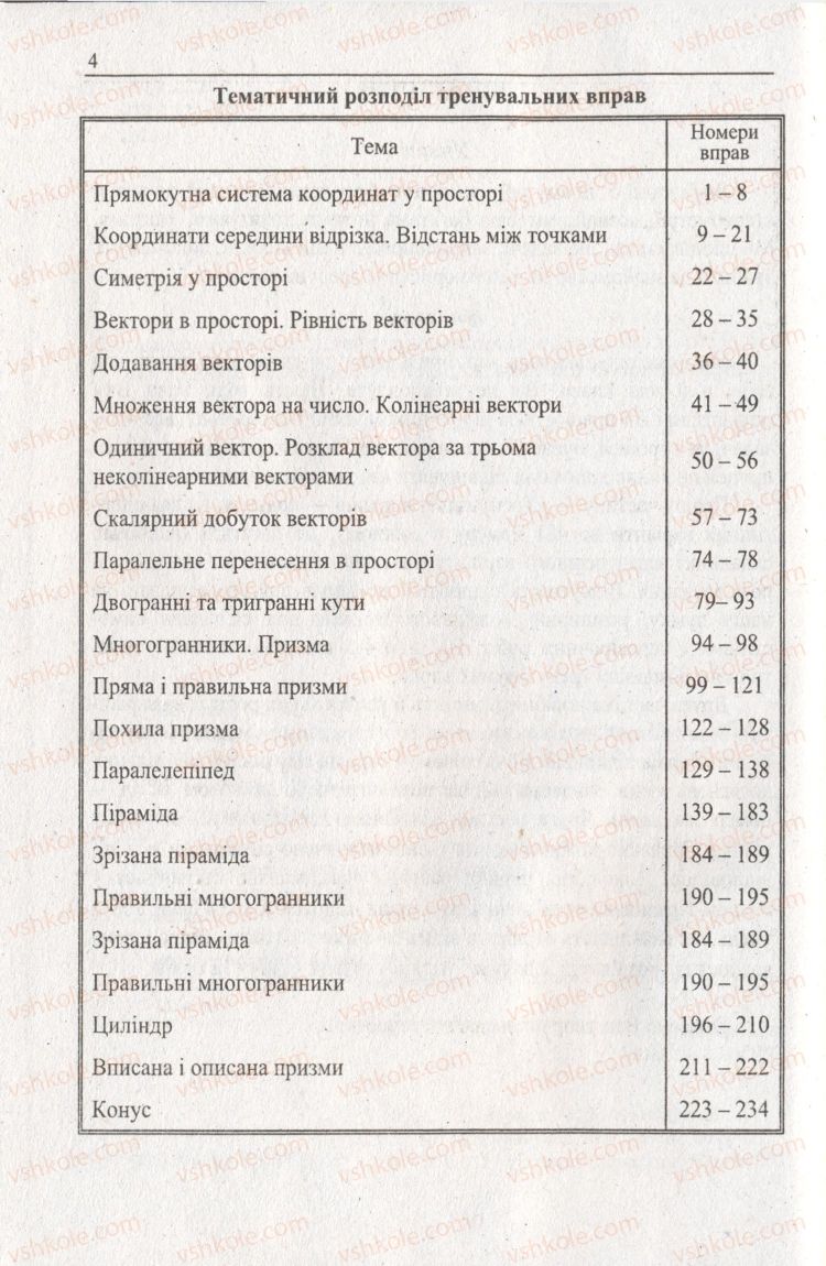 Страница 4 | Підручник Геометрія 11 клас А.Г. Мерзляк, В.Б. Полонський, Ю.М. Рабінович, М.С. Якір 2011 Збірник задач і контрольних робіт