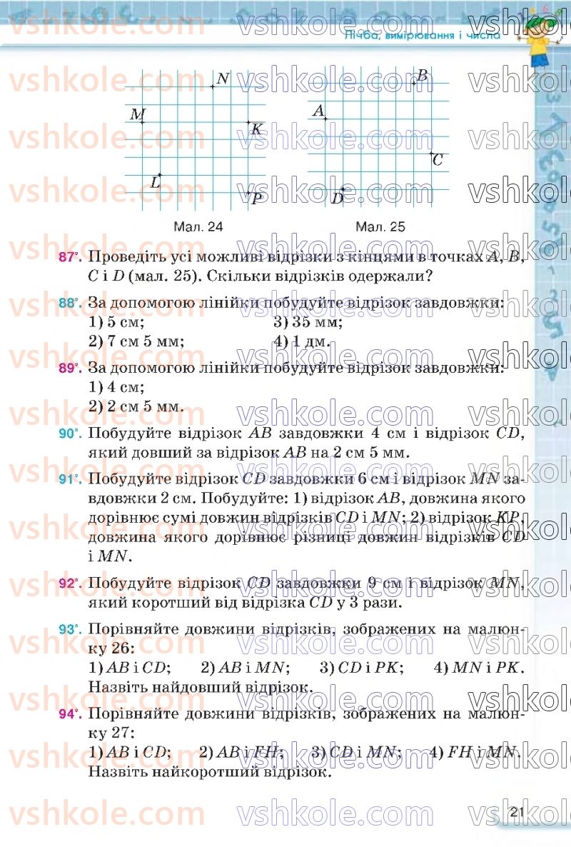 Страница 21 | Підручник Математика 5 клас Н.А. Тарасенкова, І.М. Богатирьова, О.П. Бочко 2022