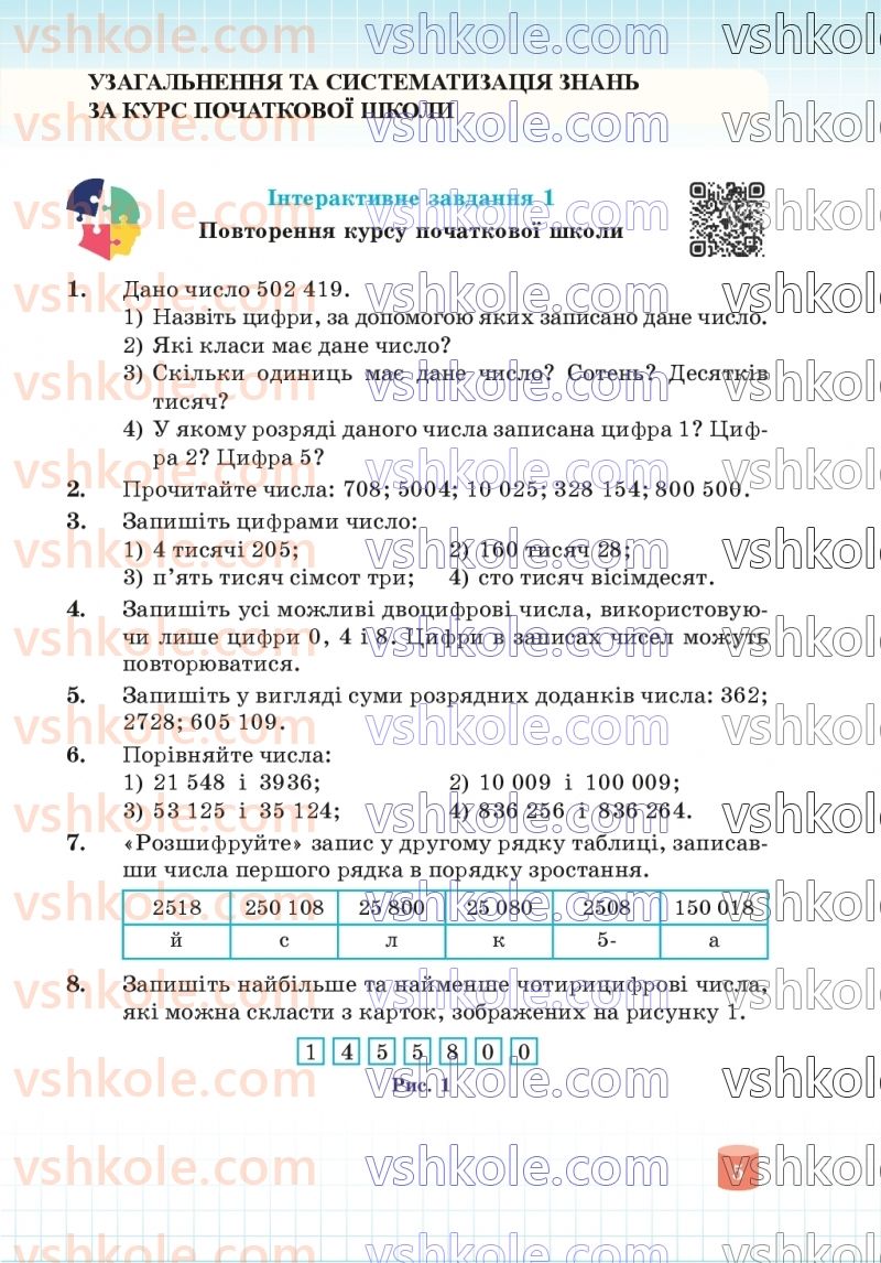 Страница 5 | Підручник Математика 5 клас В.Р. Кравчук, Г.М. Янченко 2022