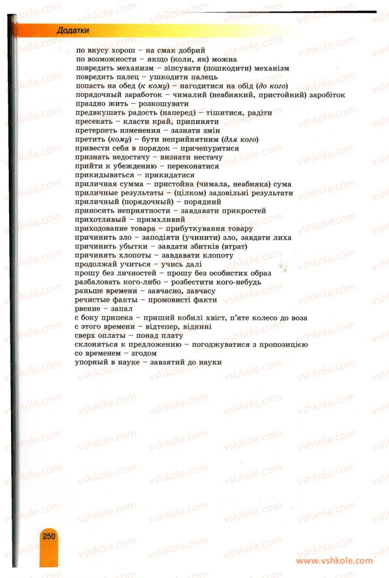 Страница 250 | Підручник Українська мова 11 клас О.В. Заболотний, В.В. Заболотний 2012