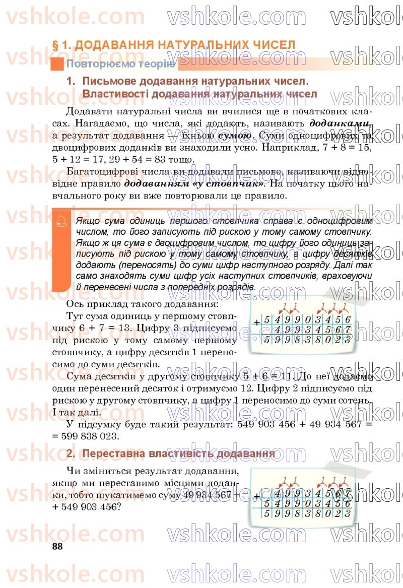 Страница 88 | Підручник Математика 5 клас М.В. Беденко 2022