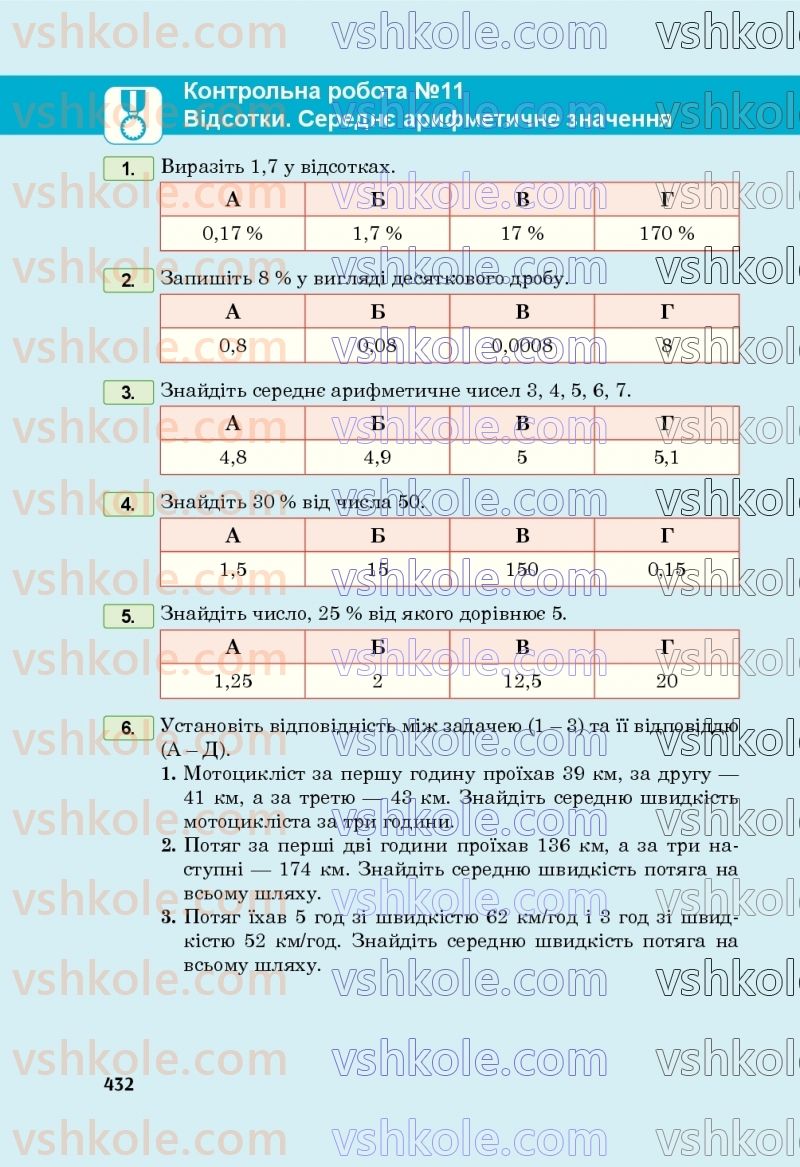 Страница 432 | Підручник Математика 5 клас М.В. Беденко 2022