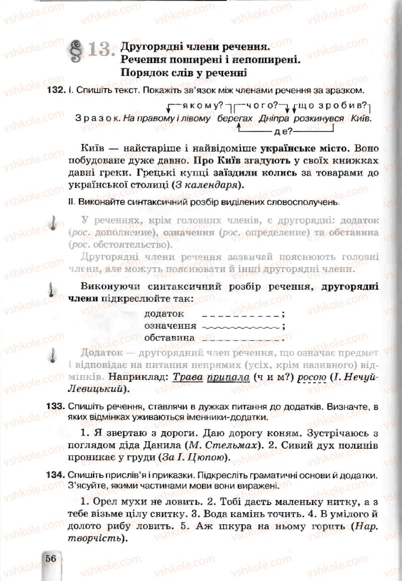 Страница 56 | Підручник Українська мова 5 клас А.А. Ворон, В.А. Солопенко 2013