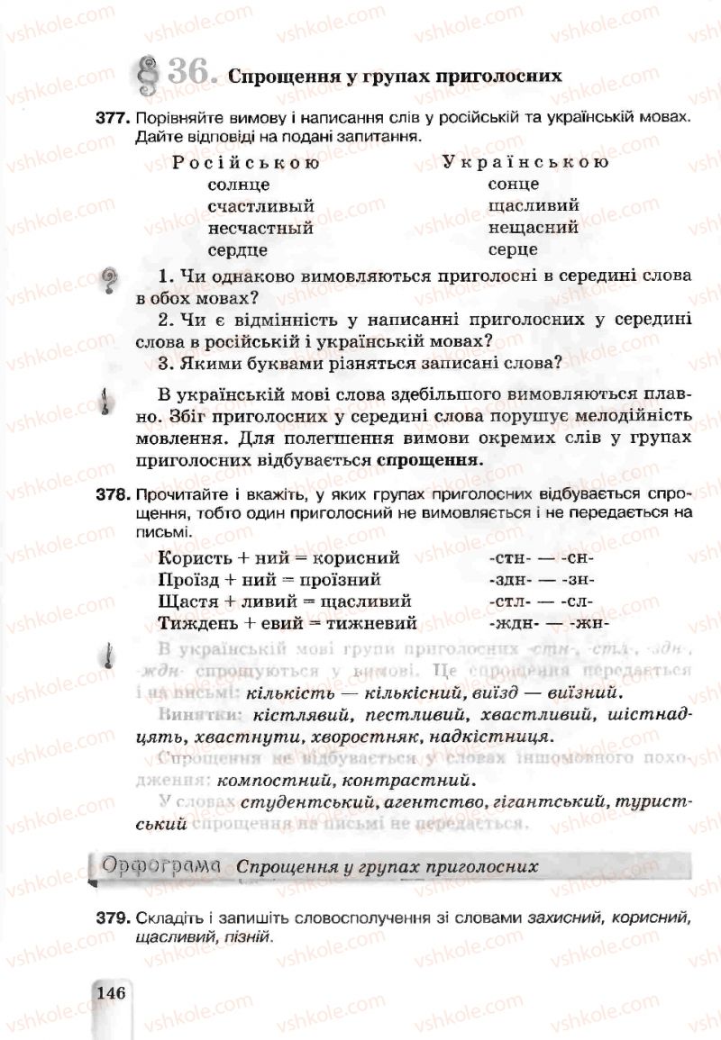 Страница 146 | Підручник Українська мова 5 клас А.А. Ворон, В.А. Солопенко 2013