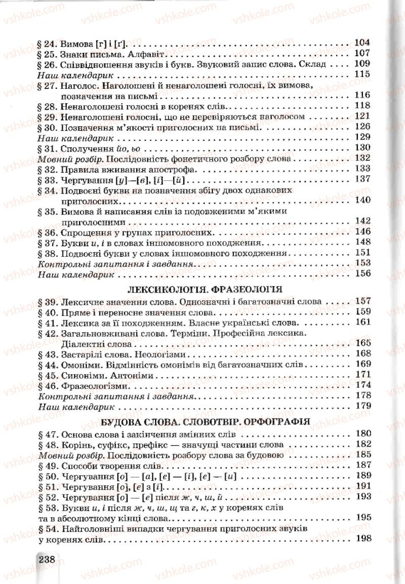 Страница 238 | Підручник Українська мова 5 клас А.А. Ворон, В.А. Солопенко 2013