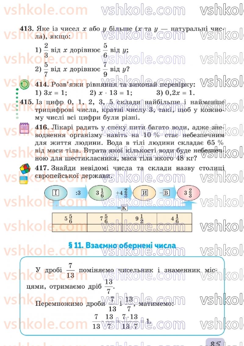 Страница 85 | Підручник Математика 6 клас О.С. Істер 2023 1 частина