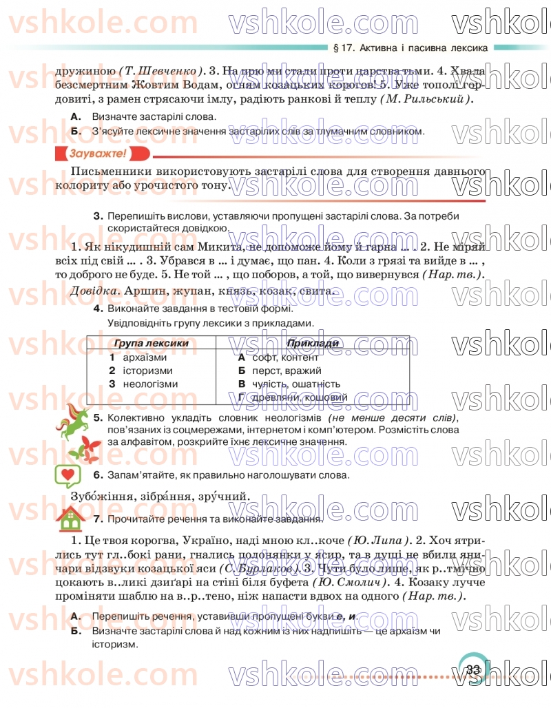 Страница 33 | Підручник Українська мова 6 клас О.М. Авраменко 2023