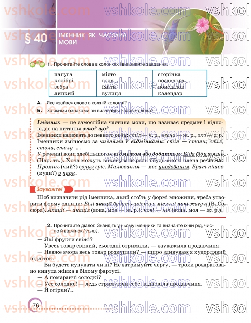 Страница 76 | Підручник Українська мова 6 клас О.М. Авраменко 2023