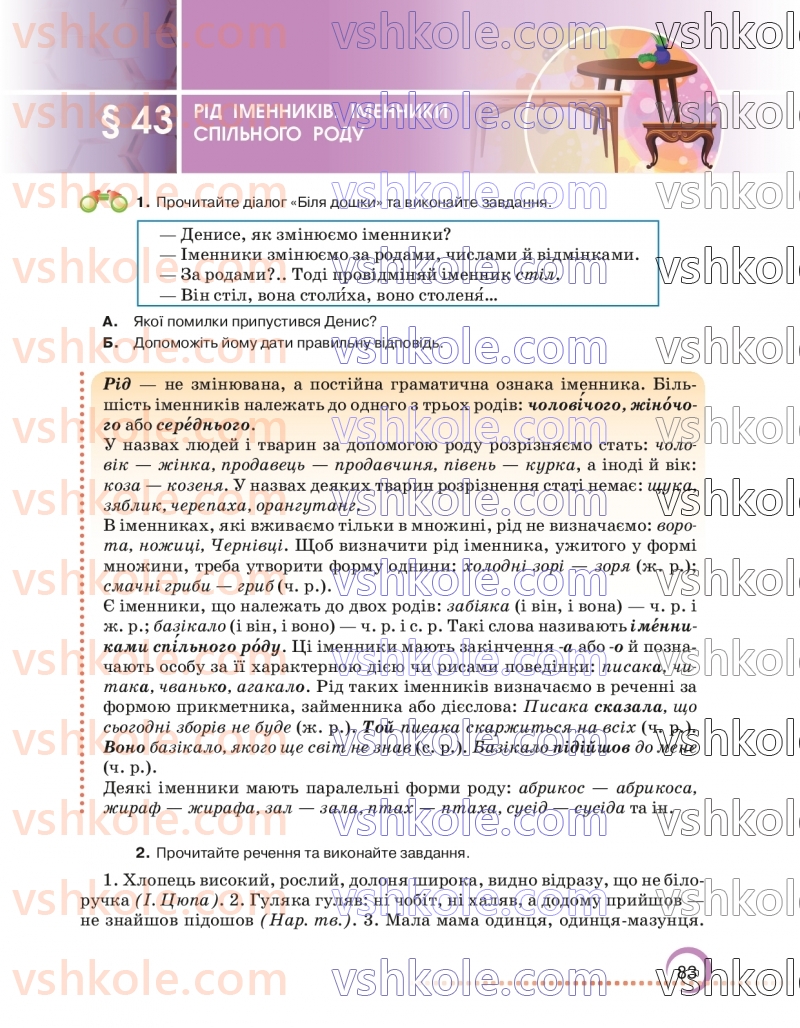 Страница 83 | Підручник Українська мова 6 клас О.М. Авраменко 2023