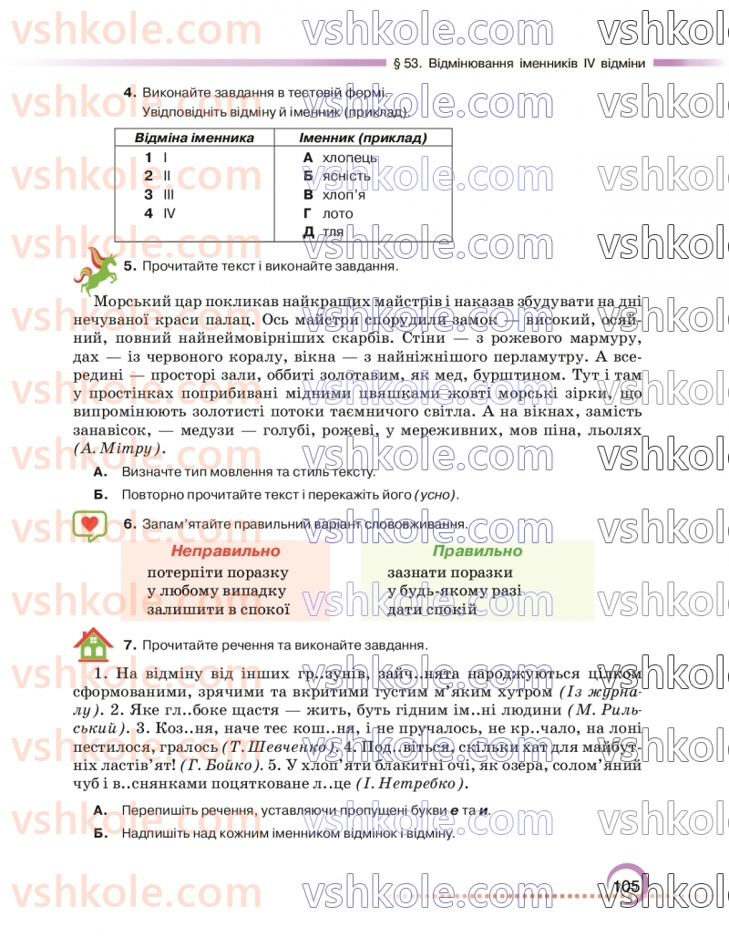 Страница 105 | Підручник Українська мова 6 клас О.М. Авраменко 2023