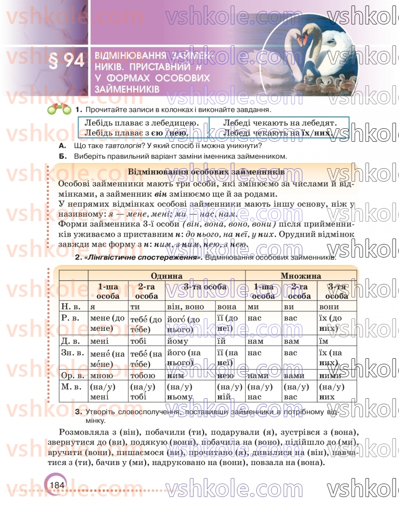Страница 184 | Підручник Українська мова 6 клас О.М. Авраменко 2023