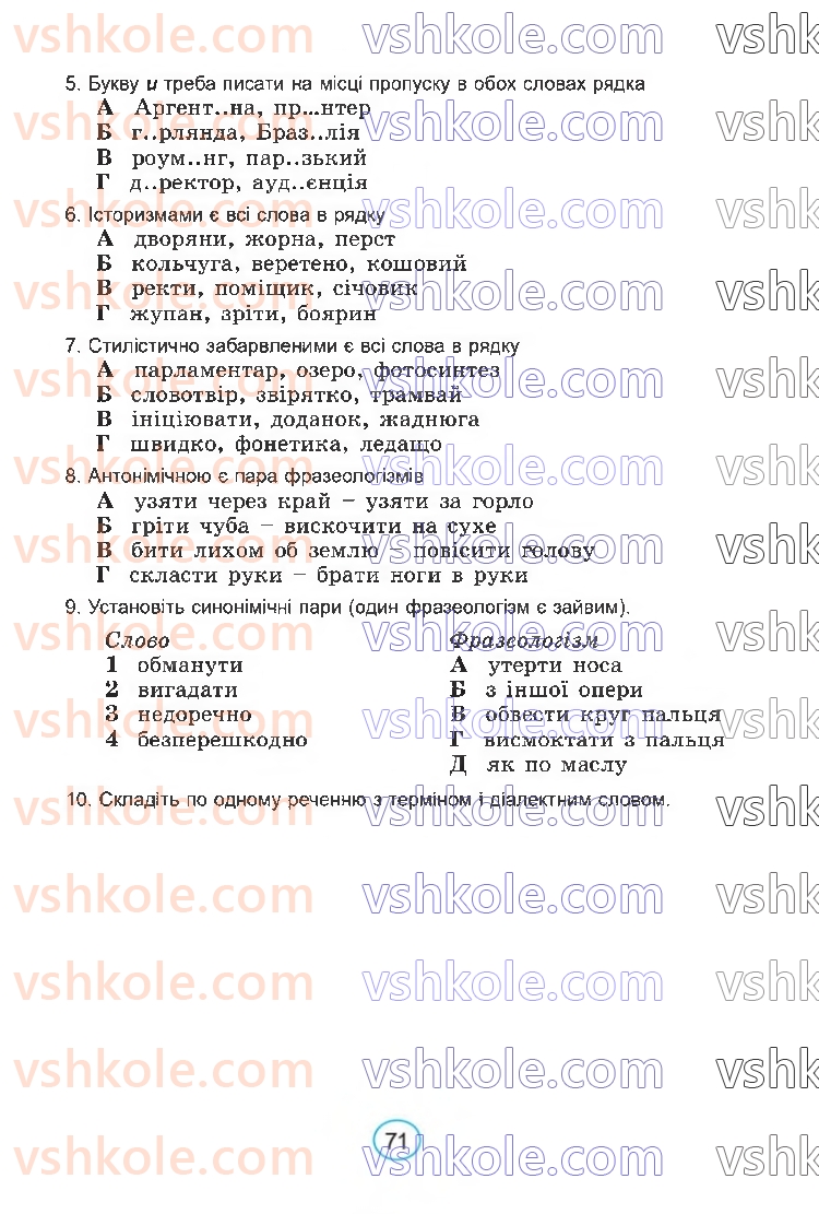 Страница 71 | Підручник Українська мова 6 клас В.В. Заболотний, О.В. Заболотний 2023