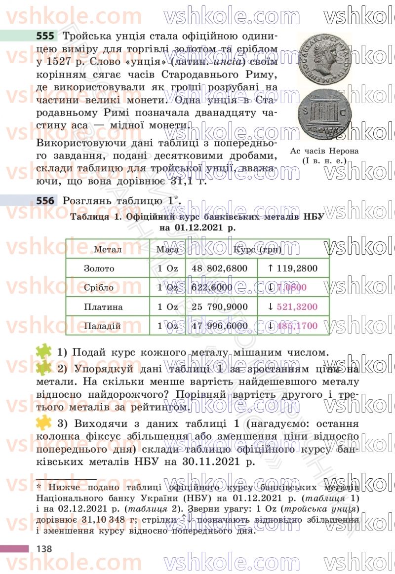 Страница 138 | Підручник Математика 6 клас С.О. Скворцова, К.В. Нєдялкова 2023 1 частина