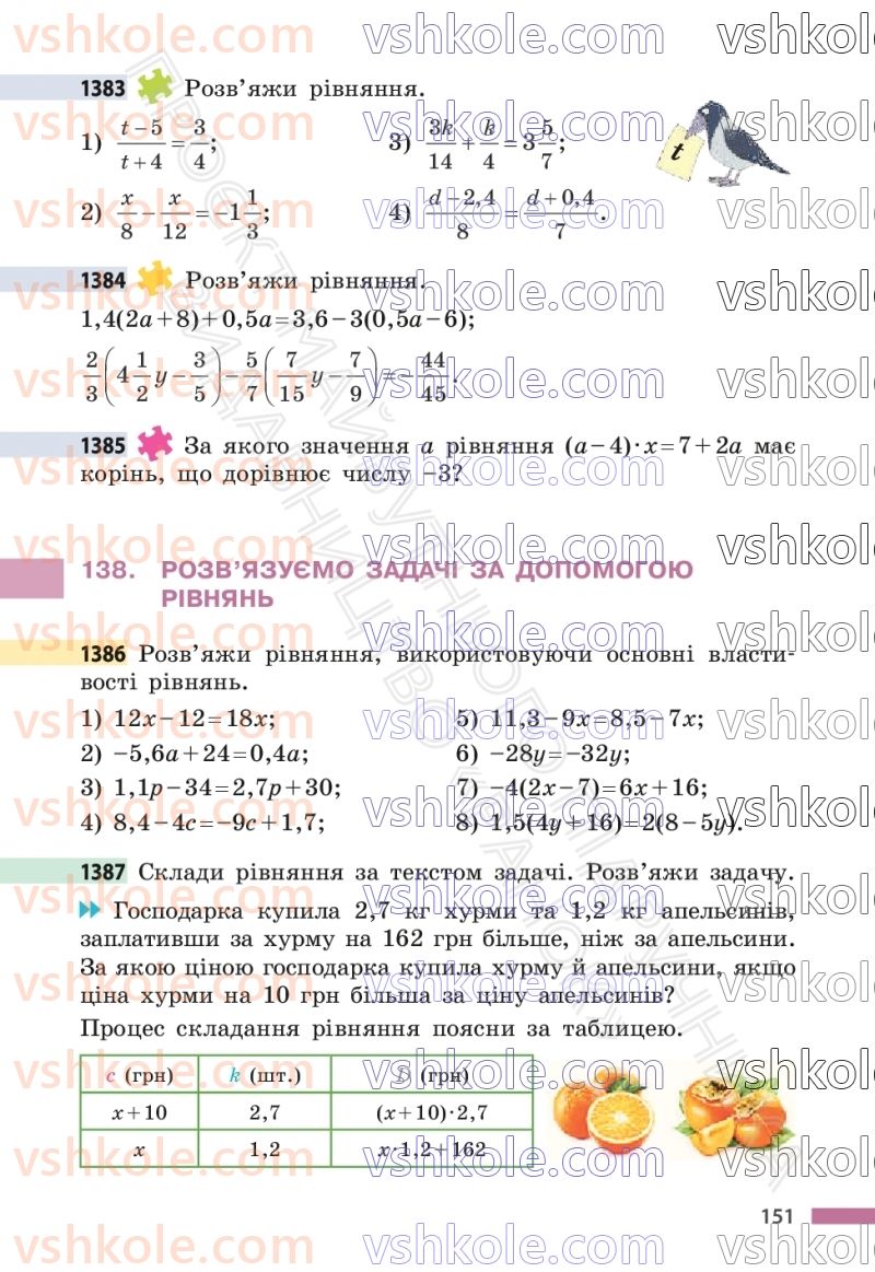 Страница 151 | Підручник Математика 6 клас С.О. Скворцова, К.В. Нєдялкова 2023 2 частина