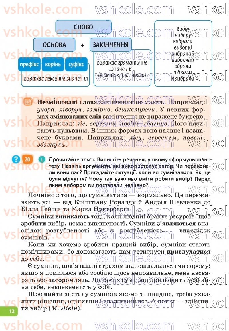 Страница 12 | Підручник Українська мова 6 клас Н.Б. Голуб, О.М. Горошкіна 2023