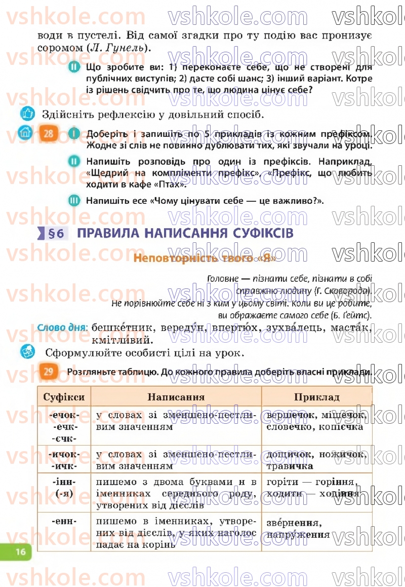 Страница 16 | Підручник Українська мова 6 клас Н.Б. Голуб, О.М. Горошкіна 2023