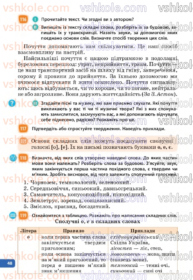 Страница 48 | Підручник Українська мова 6 клас Н.Б. Голуб, О.М. Горошкіна 2023