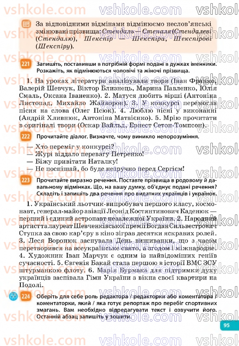 Страница 95 | Підручник Українська мова 6 клас Н.Б. Голуб, О.М. Горошкіна 2023