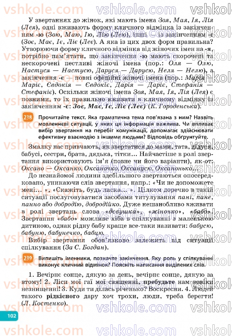 Страница 102 | Підручник Українська мова 6 клас Н.Б. Голуб, О.М. Горошкіна 2023