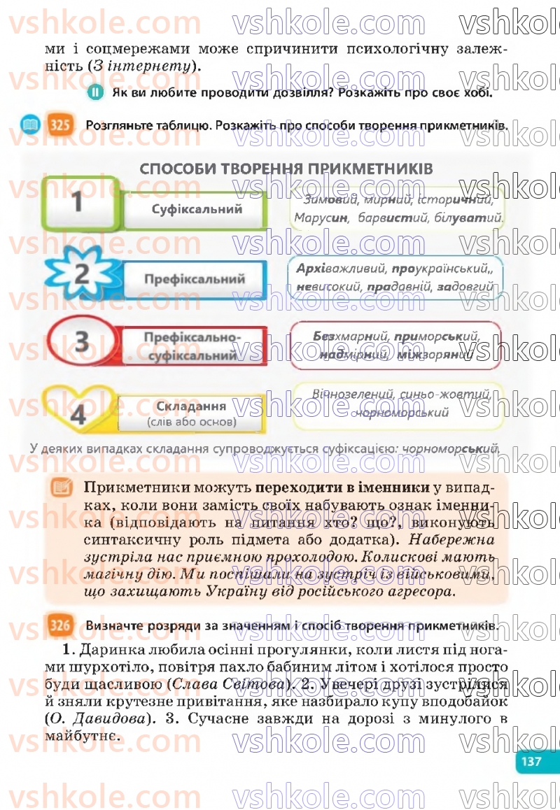 Страница 137 | Підручник Українська мова 6 клас Н.Б. Голуб, О.М. Горошкіна 2023