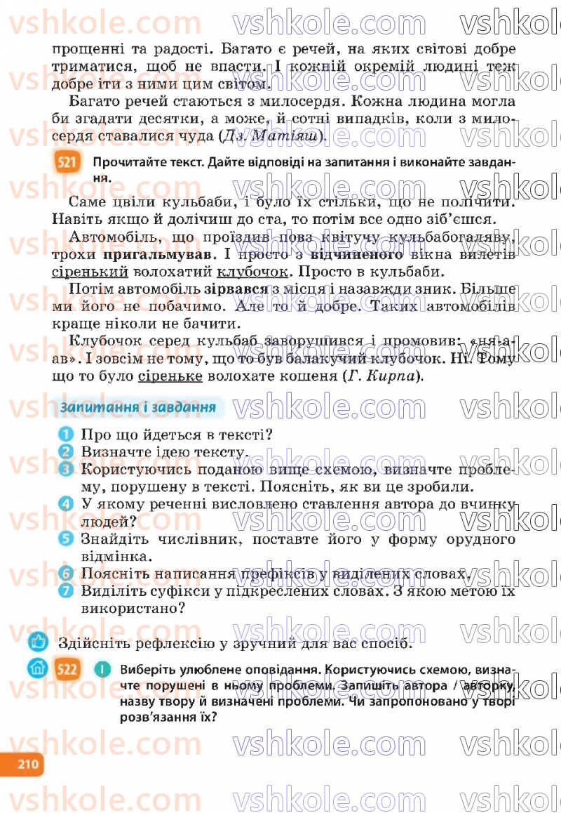 Страница 210 | Підручник Українська мова 6 клас Н.Б. Голуб, О.М. Горошкіна 2023