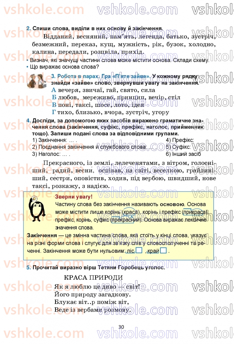 Страница 30 | Підручник Українська мова 6 клас О.М. Семеног, О.В. Калинич, Т.І. Дятленко 2023