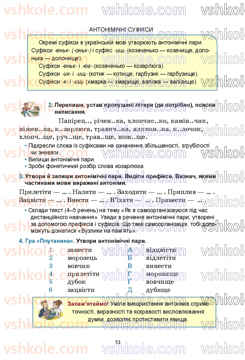 Страница 51 | Підручник Українська мова 6 клас О.М. Семеног, О.В. Калинич, Т.І. Дятленко 2023