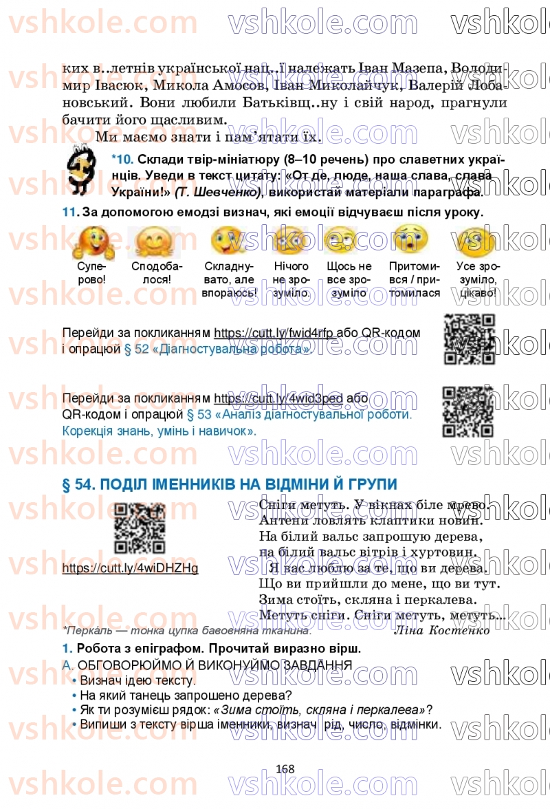 Страница 168 | Підручник Українська мова 6 клас О.М. Семеног, О.В. Калинич, Т.І. Дятленко 2023