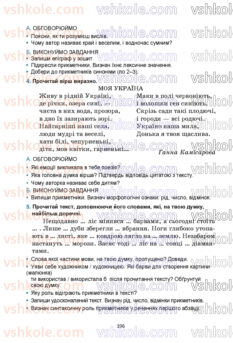 Страница 196 | Підручник Українська мова 6 клас О.М. Семеног, О.В. Калинич, Т.І. Дятленко 2023