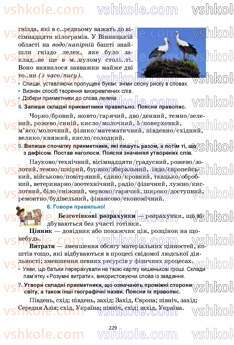 Страница 229 | Підручник Українська мова 6 клас О.М. Семеног, О.В. Калинич, Т.І. Дятленко 2023
