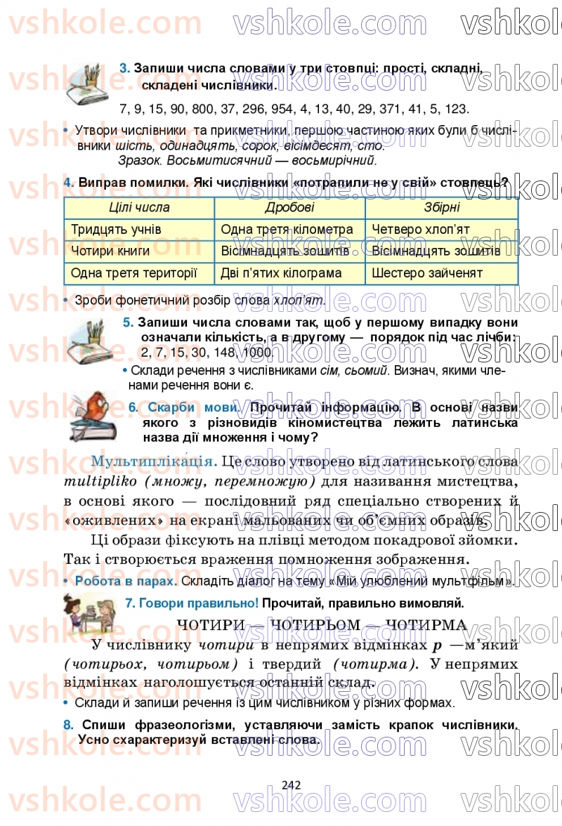 Страница 242 | Підручник Українська мова 6 клас О.М. Семеног, О.В. Калинич, Т.І. Дятленко 2023