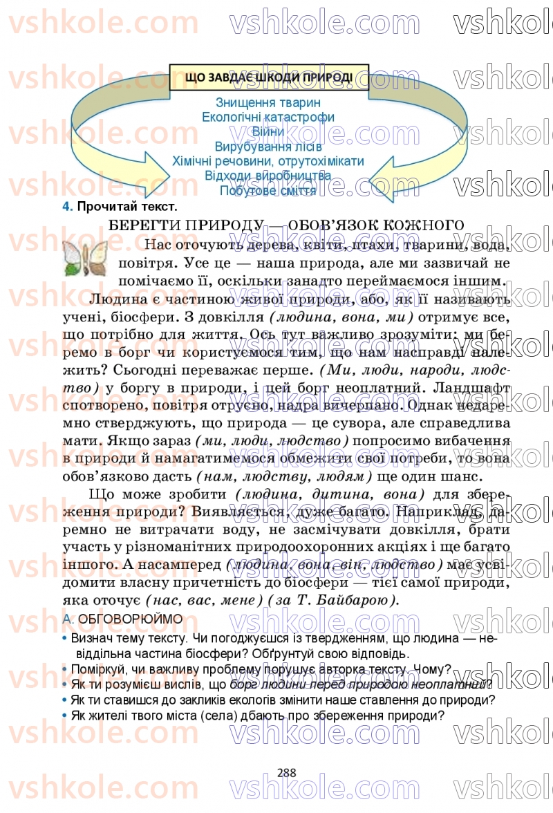 Страница 288 | Підручник Українська мова 6 клас О.М. Семеног, О.В. Калинич, Т.І. Дятленко 2023