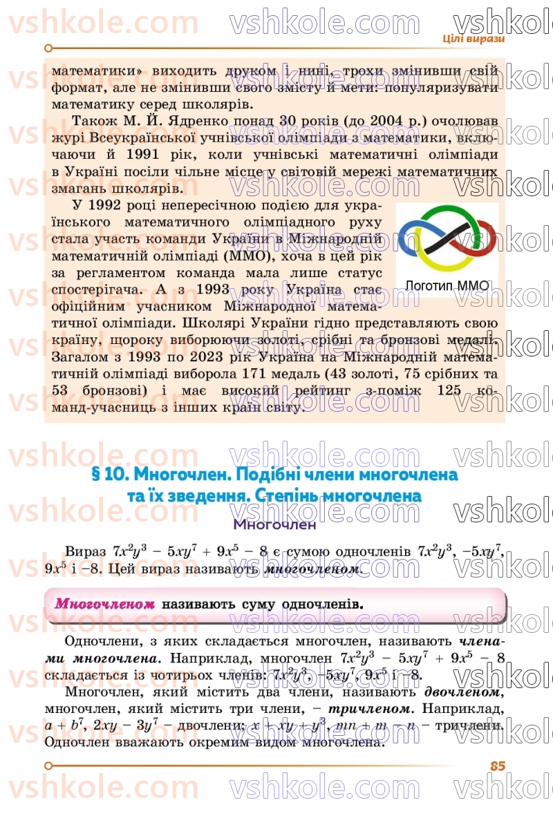 Страница 85 | Підручник Алгебра 7 клас О.С. Істер  2024