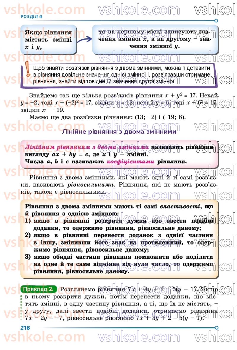Страница 216 | Підручник Алгебра 7 клас О.С. Істер  2024