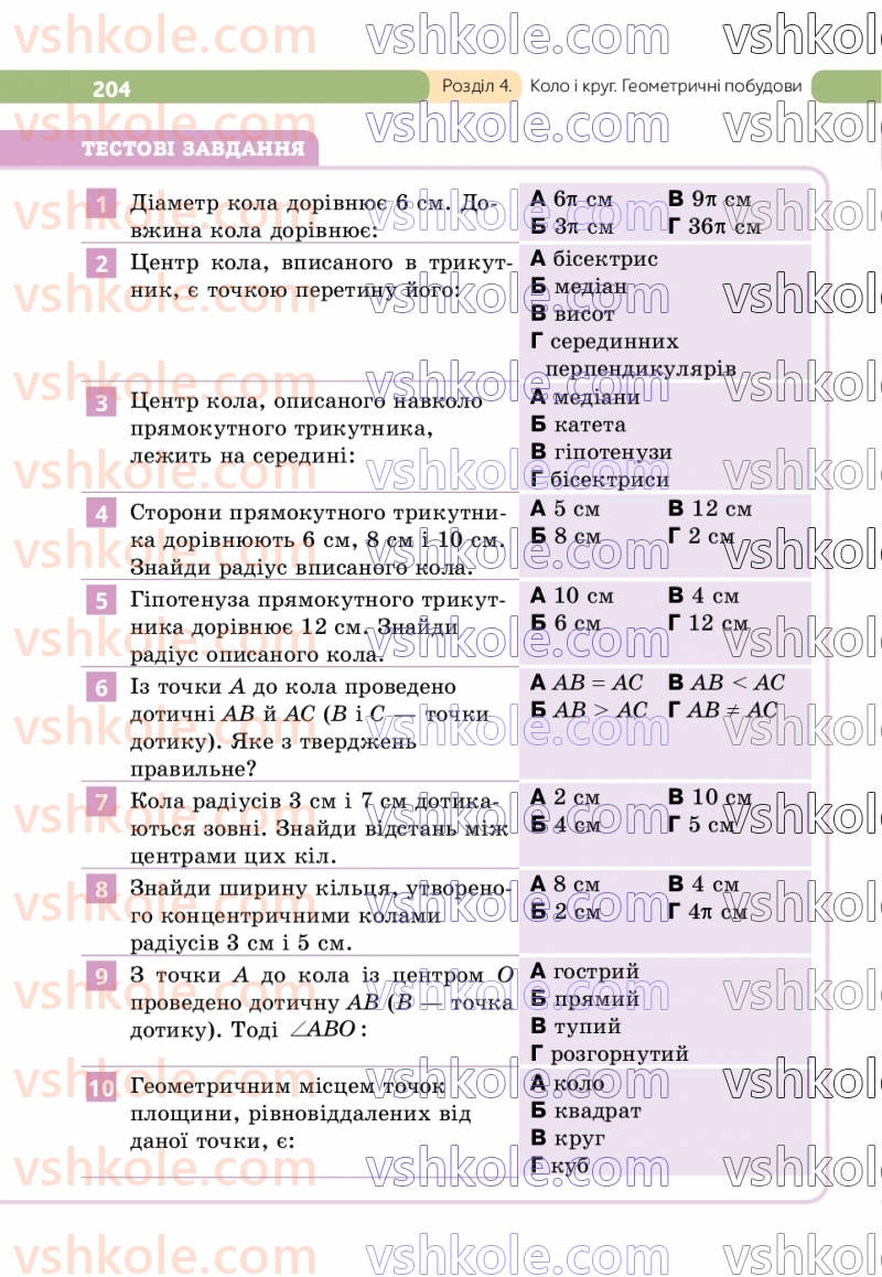 Страница 204 | Підручник Геометрія 7 клас Г.П. Бевз, В.Г. Бевз  2024