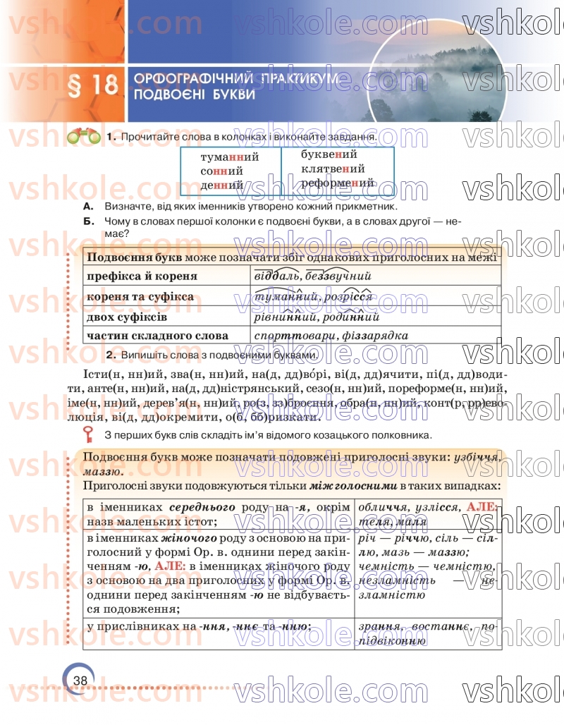 Страница 38 | Підручник Українська мова 7 клас О.М. Авраменко 2024