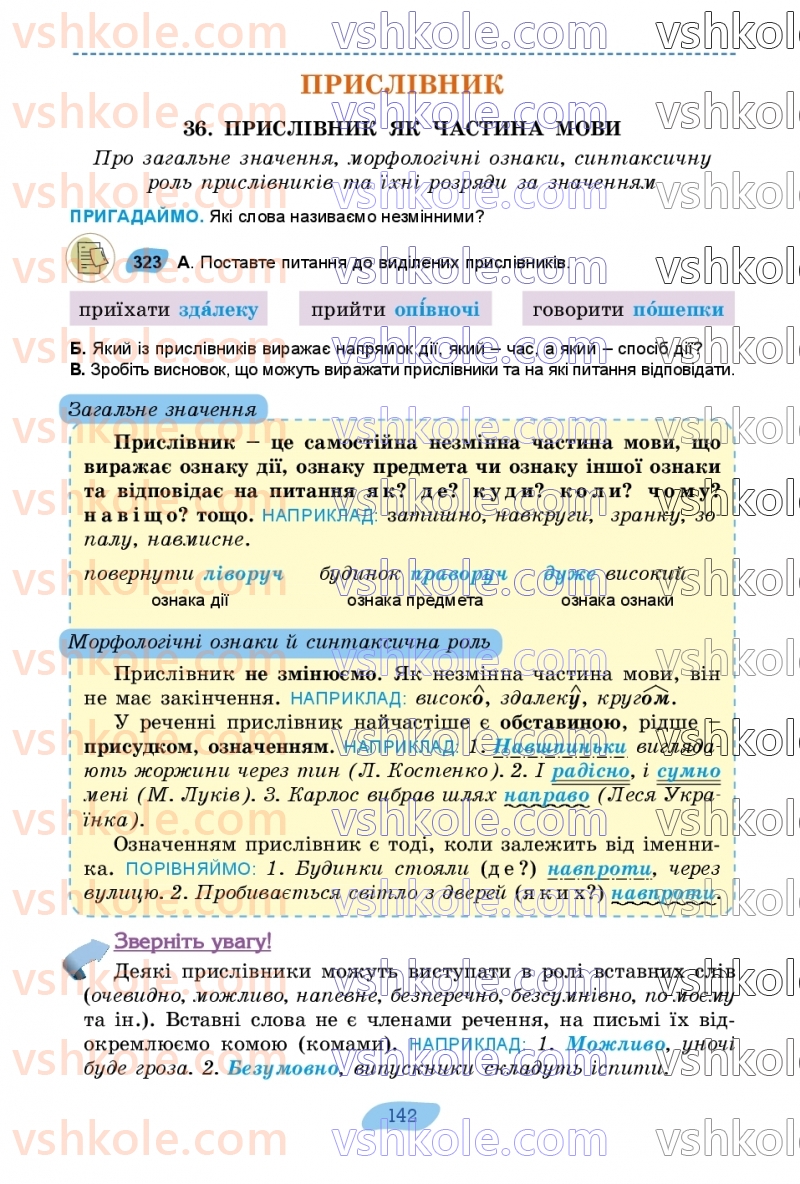 Страница 142 | Підручник Українська мова 7 клас В.В. Заболотний, О.В. Заболотний 2024