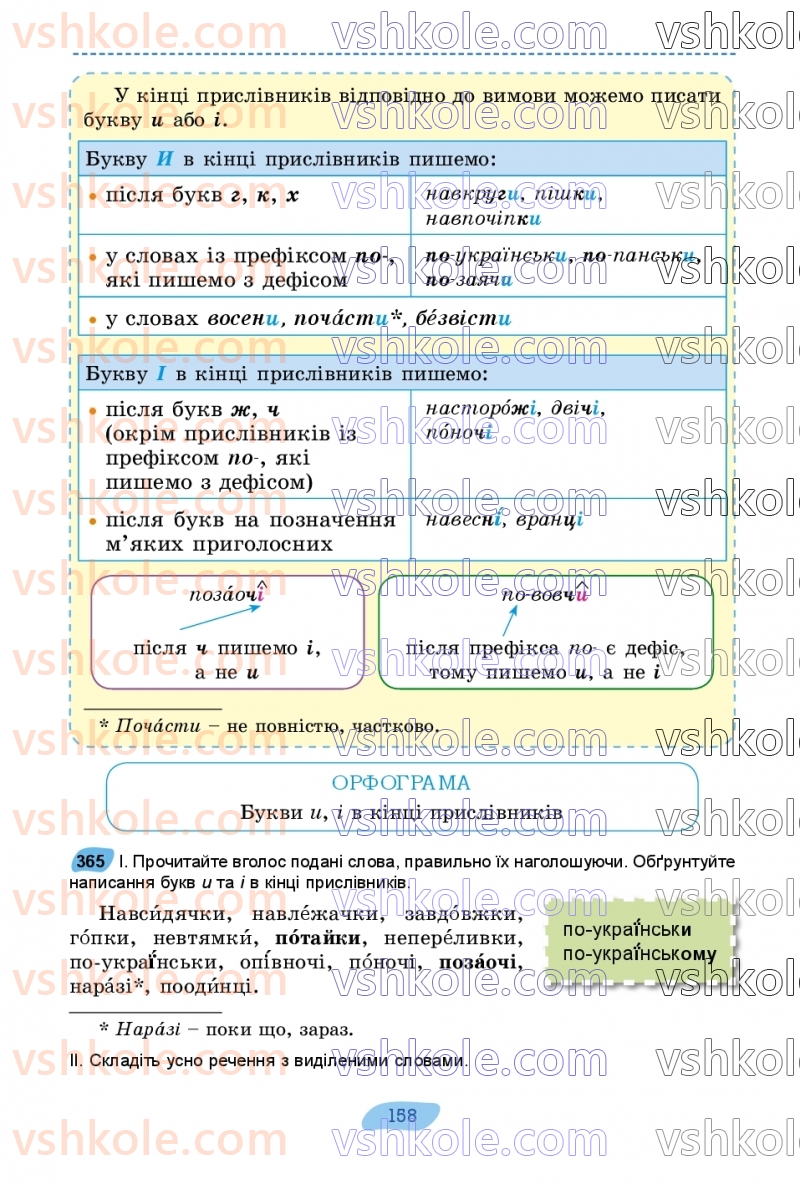 Страница 158 | Підручник Українська мова 7 клас В.В. Заболотний, О.В. Заболотний 2024