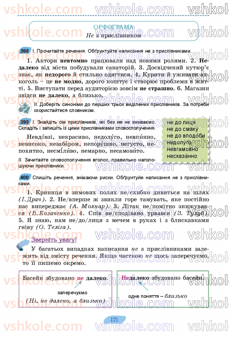 Страница 171 | Підручник Українська мова 7 клас В.В. Заболотний, О.В. Заболотний 2024