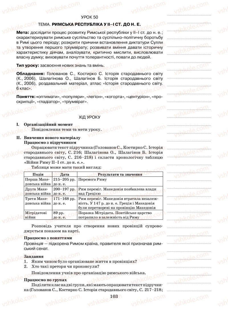 Страница 103 | Підручник Історія 6 клас Н.А. Кагітіна, О.П. Мокрогуз 2009
