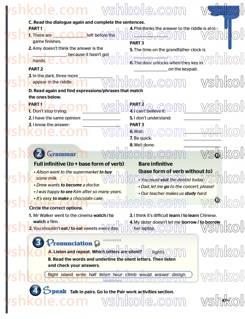 Страница 47 | Підручник Англiйська мова 7 клас Г.К. Мітчелл 2024