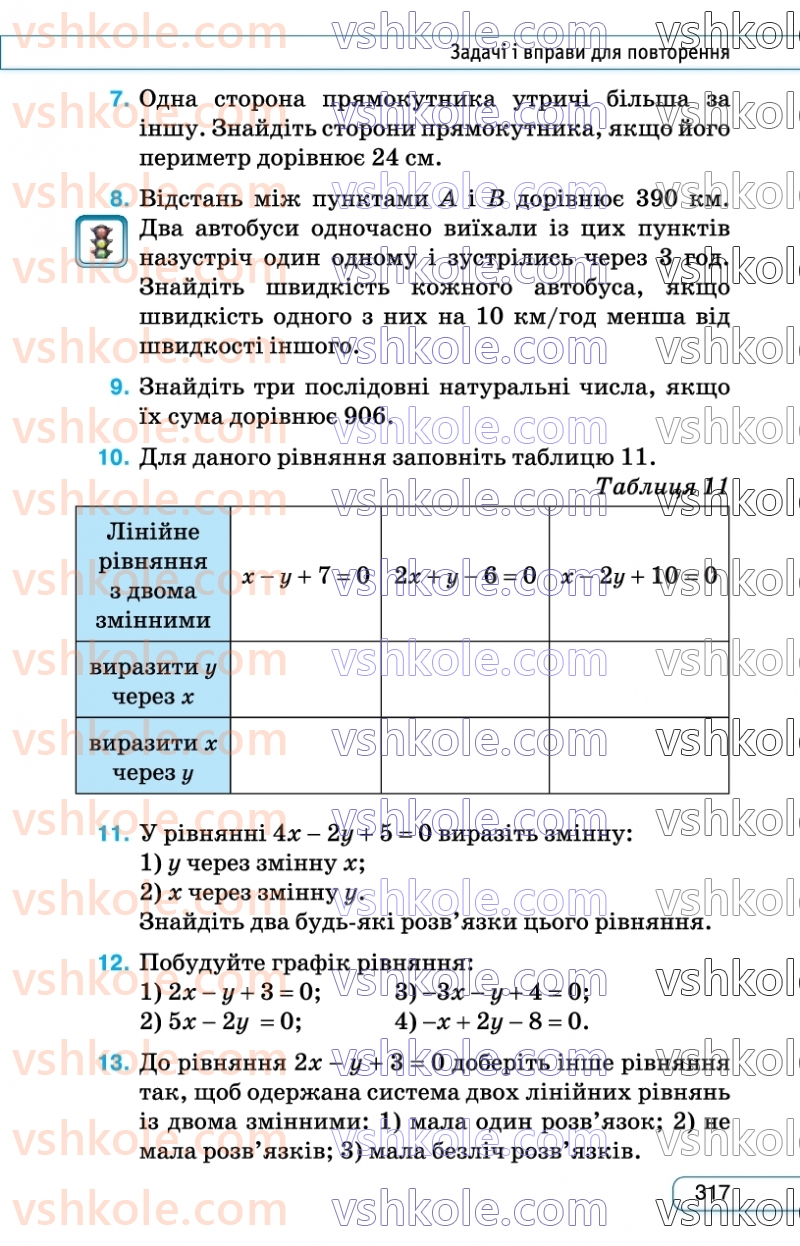 Страница 317 | Підручник Алгебра 7 клас Н.А. Тарасенкова, І.М. Богатирьова, О.М. Коломієць  2024