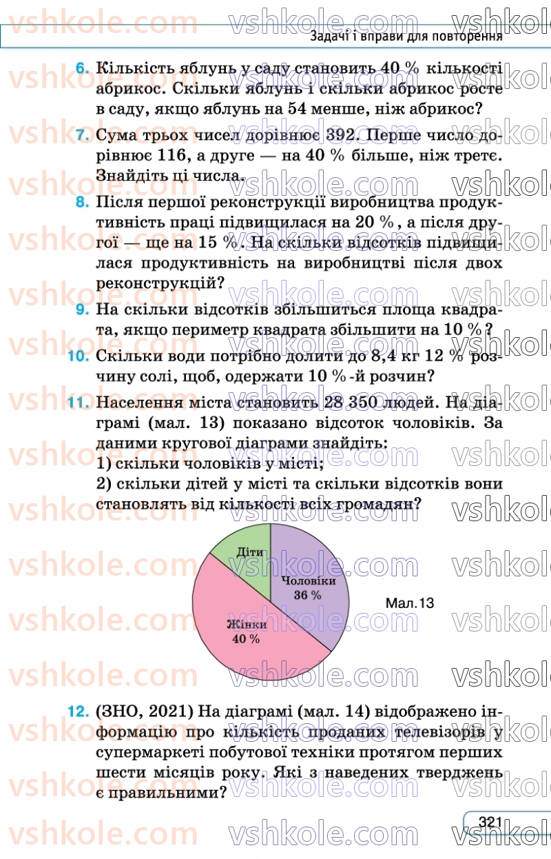 Страница 321 | Підручник Алгебра 7 клас Н.А. Тарасенкова, І.М. Богатирьова, О.М. Коломієць  2024